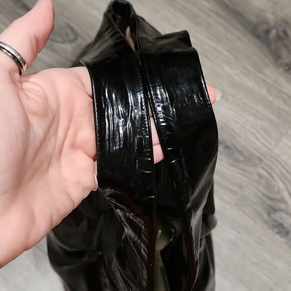 GUC Black Patent Leather LG Charles David Hobo Bag - Picture 3 of 8